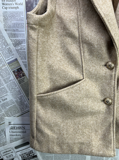 Women- ZARA® Small | Chest 20.5 | Brown | Sleeveless Coat | 1796