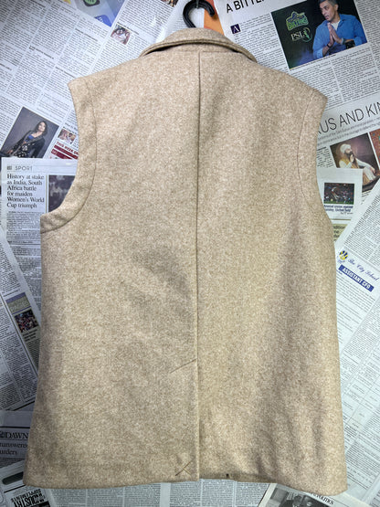 Women- ZARA® Small | Chest 20.5 | Brown | Sleeveless Coat | 1796