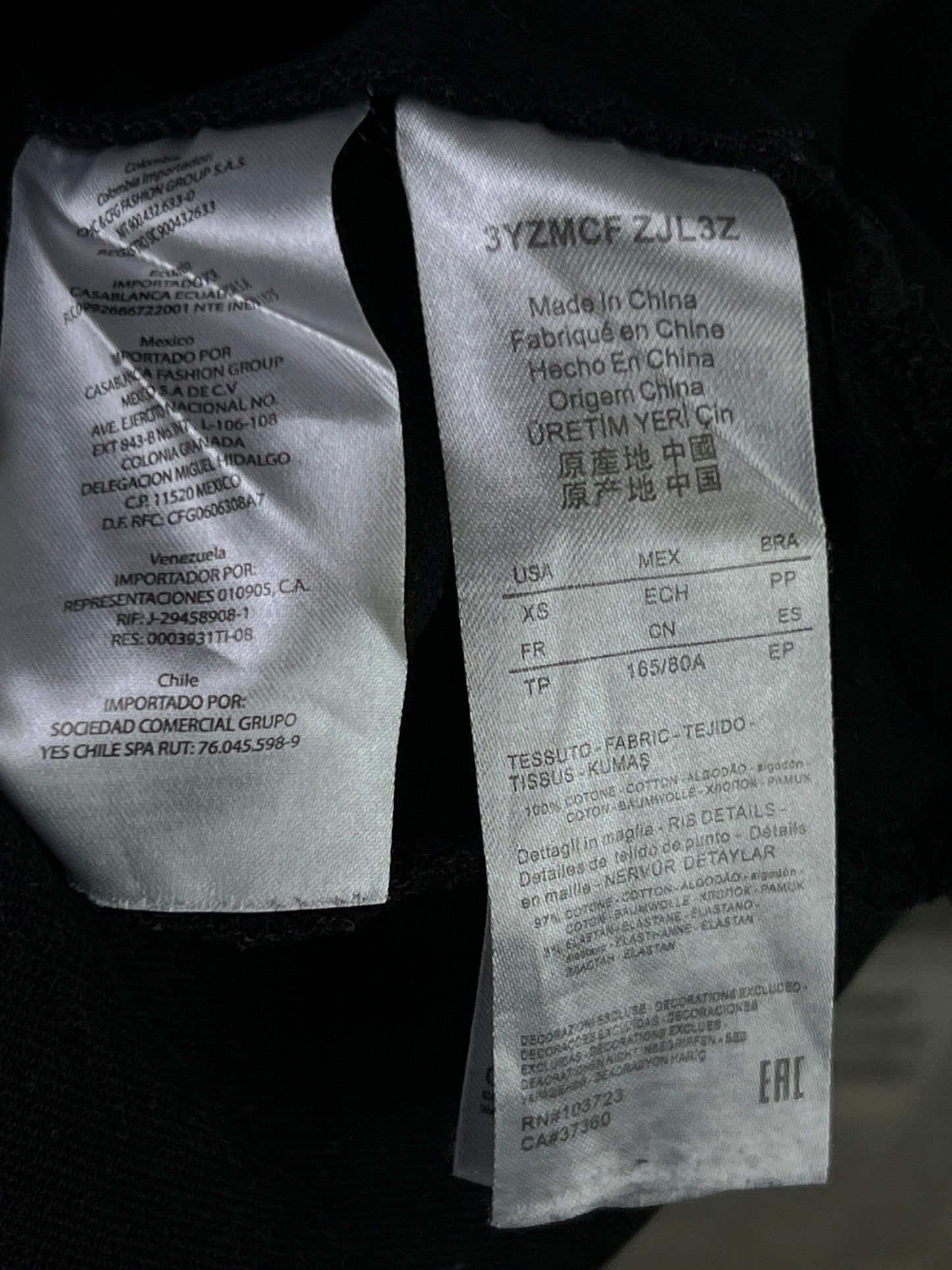 Armani® Small | Chest 19 | Black | Sweat Shirt | Cotton-Elastane | 1797