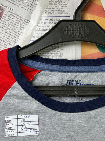 T*mmy Hilfiger® Small | Chest 19 | Grey & Red | Full-Sleeves Shirt | Cotton| 1784