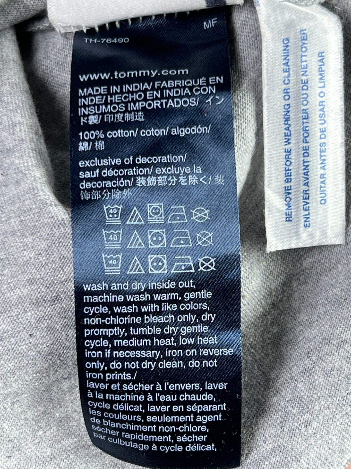 T*mmy Hilfiger® Small | Chest 19 | Grey & Red | Full-Sleeves Shirt | Cotton| 1784