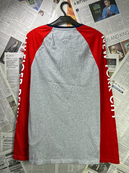 T*mmy Hilfiger® Small | Chest 19 | Grey & Red | Full-Sleeves Shirt | Cotton| 1784