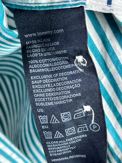 T*mmy Hilfiger® Small | Chest 21 | Teal Striped | Shirt | Cotton | 1789