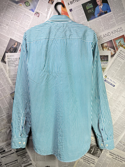 T*mmy Hilfiger® Small | Chest 21 | Teal Striped | Shirt | Cotton | 1789
