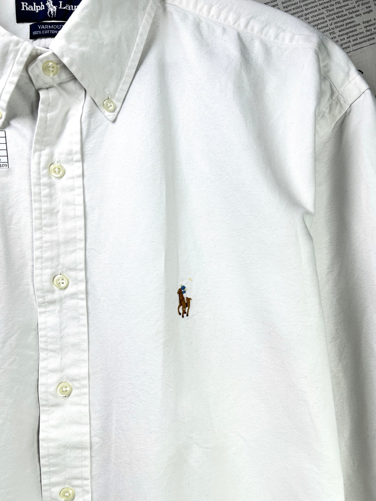 Ralph Lauren® XXL | Chest 28 | White Oxford | Shirt | Cotton | 2109