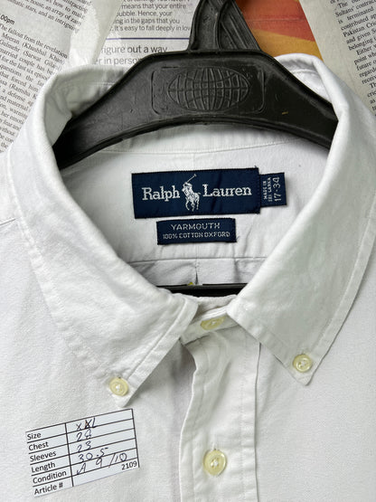 Ralph Lauren® XXL | Chest 28 | White Oxford | Shirt | Cotton | 2109
