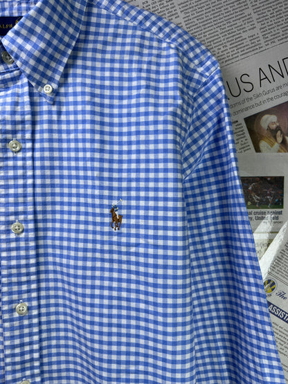 Ralph Lauren® Medium | Chest 21.5 | Blue Check Oxford | Cotton | 2116