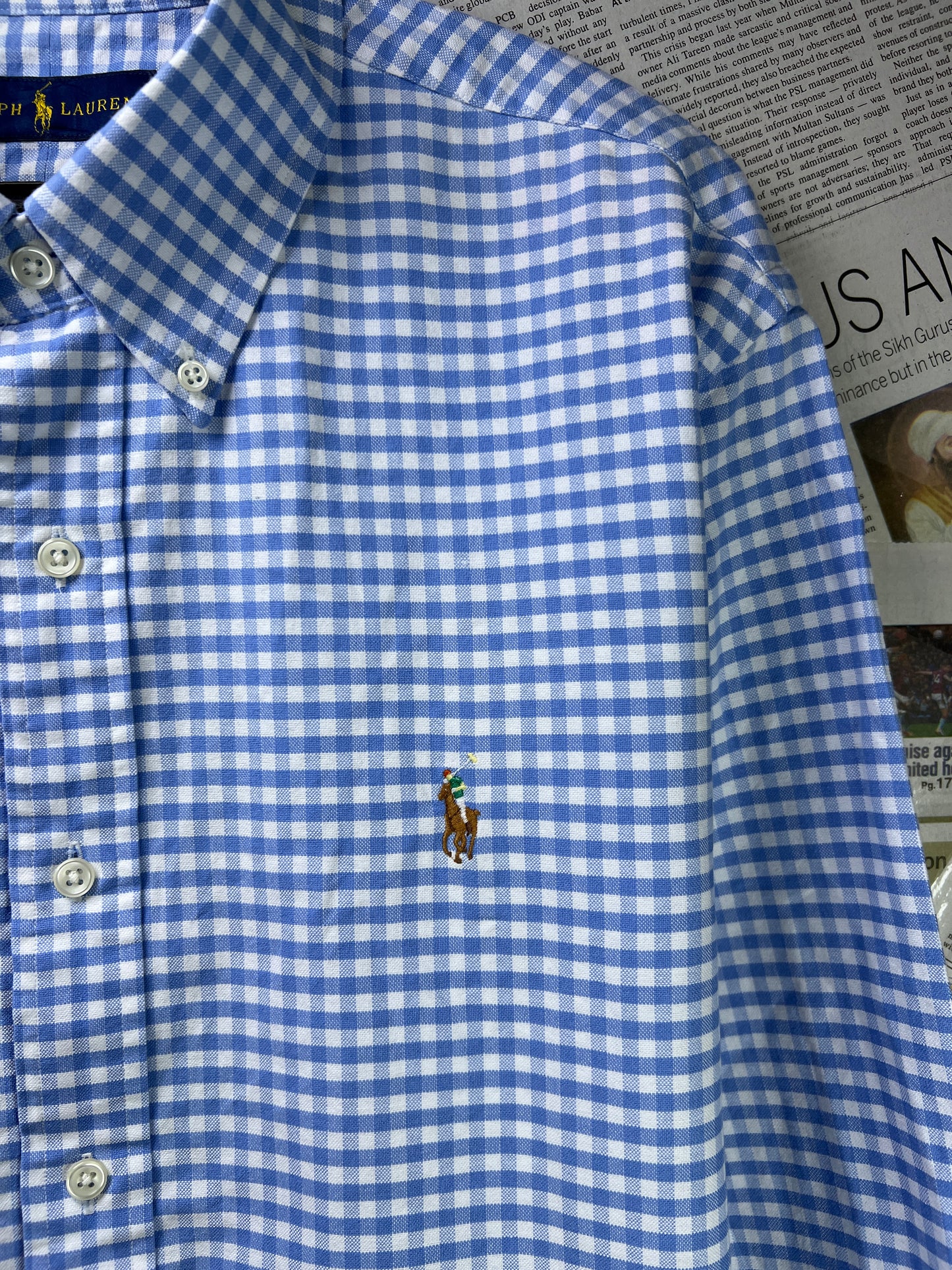 Ralph Lauren® XL | Chest 25 | Blue Check Oxford | Shirt | Cotton | 2095