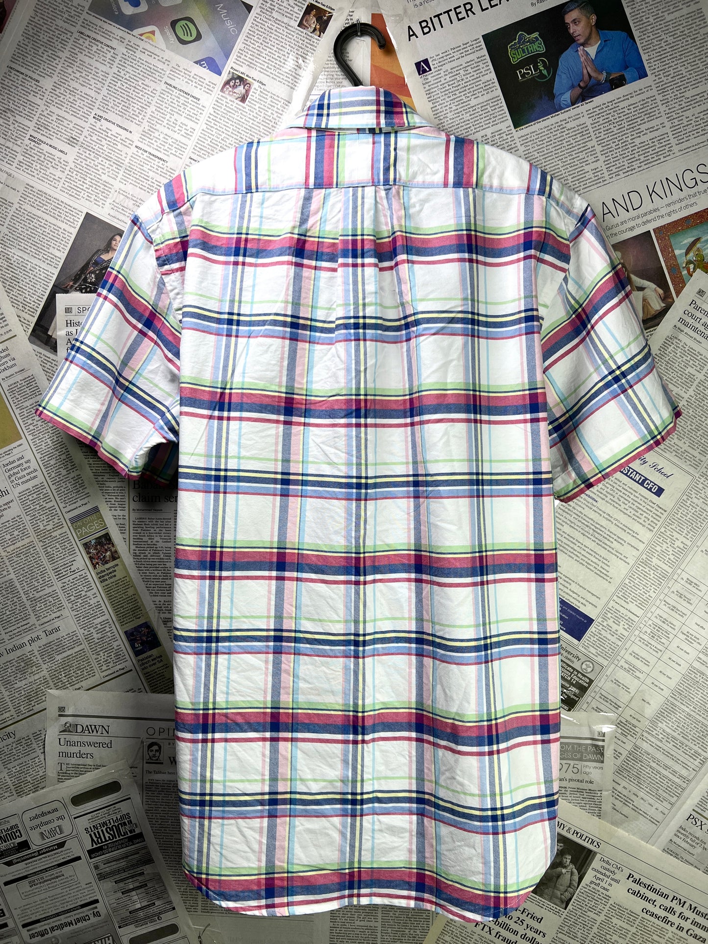 Ralph Lauren® Large | Chest 23 | White Plaid Oxford | Shirt | Cotton | 2113