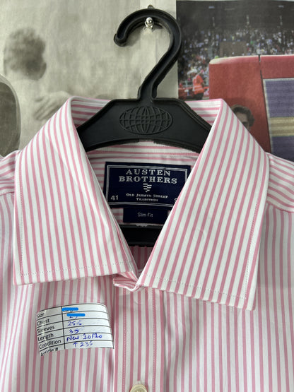 AUSTIN BROTHERS® Pink & White Stripes – (Chest: 22.5)
