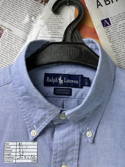 Ralph Lauren® XL | Chest 25.5 | Blue Oxford | Shirt | Cotton | 2289