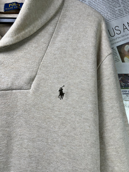 Ralph Lauren® Large | Chest 24 | Beige | Shawl-Collar Sweater | Cotton | 2107