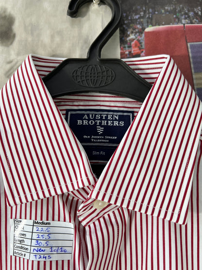 AUSTIN BROTHERS® Red & White Stripes – (Chest: 22.5)