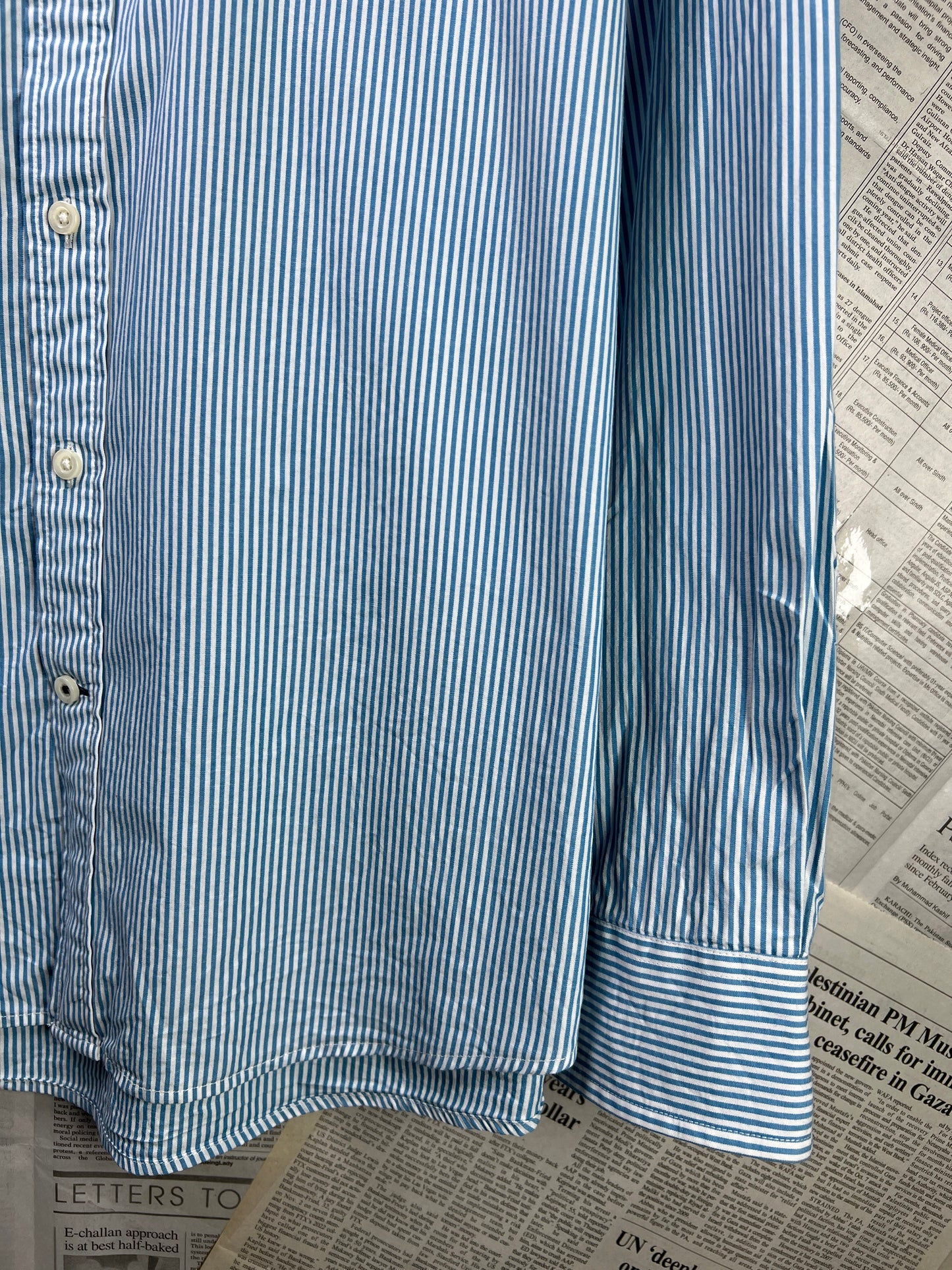 T*mmy Hilfiger® XXL | Chest 27 | Cyan Striped | Shirt | Cotton | 2104