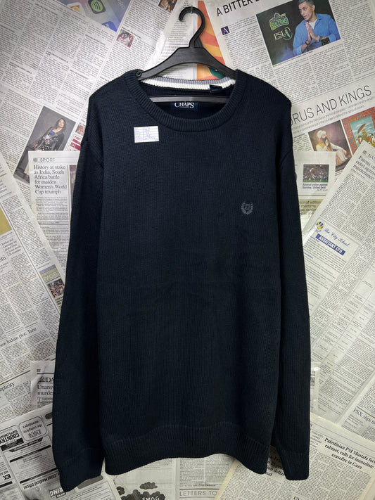 CHAPS by RL® XL/L | Chest 24.5 | Black | Sweater | Cotton | 1838