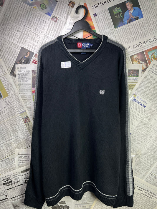 CHAPS by RL® XL/L | Chest 24.5 | Black | Sweater | Cotton | 1858
