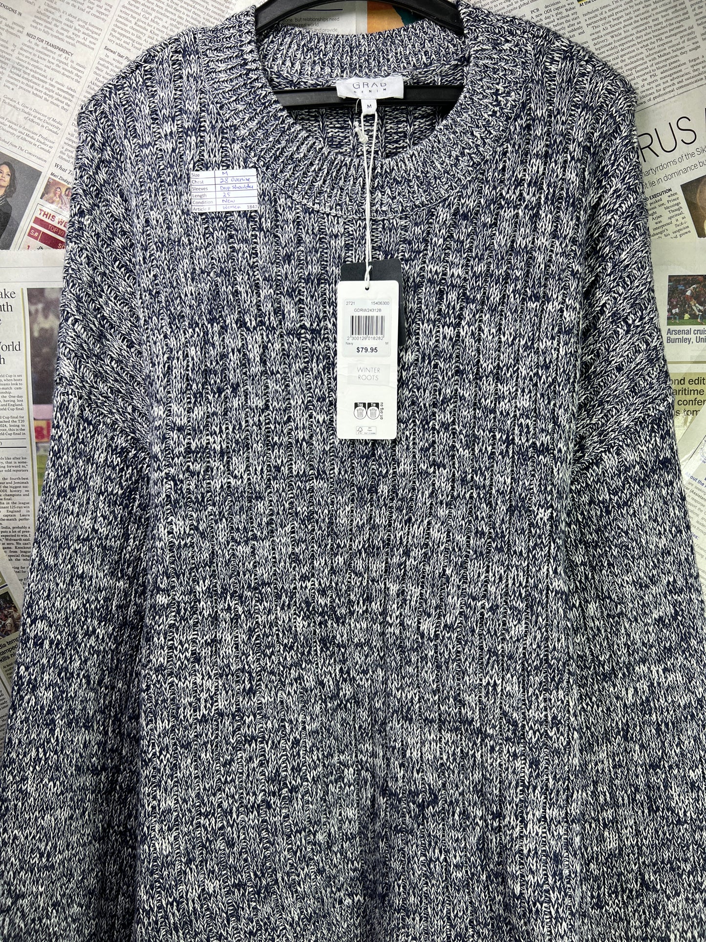 Women - Grab Denim® Medium | Bust 28" Oversize | Textured | Drop Shoulder Top | Cotton | 1847