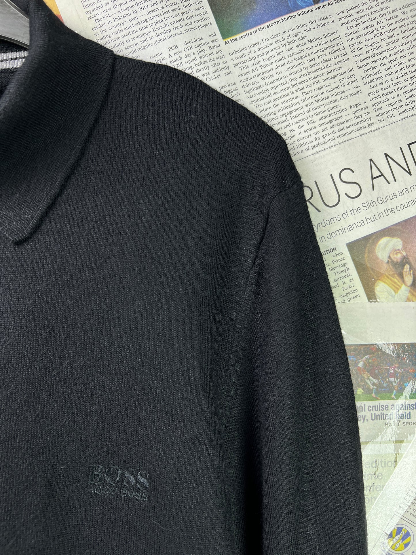 BOSS® Small | Chest 20.5 | Black | Light Pullover Sweater | Virgin Wool | 1866