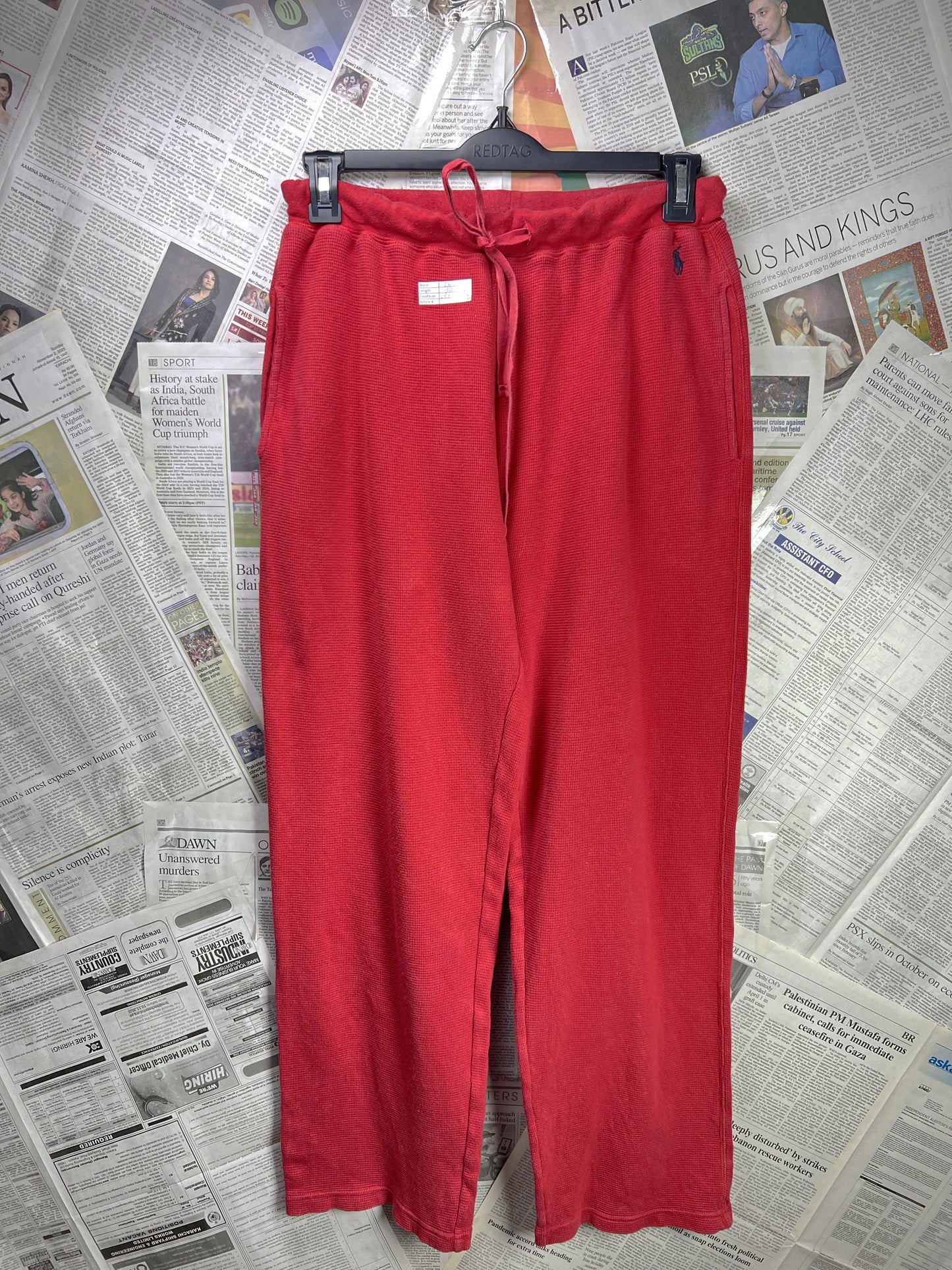 Ralph Lauren® Waist 28" | Red | Knit Trouser | Cotton | 2434