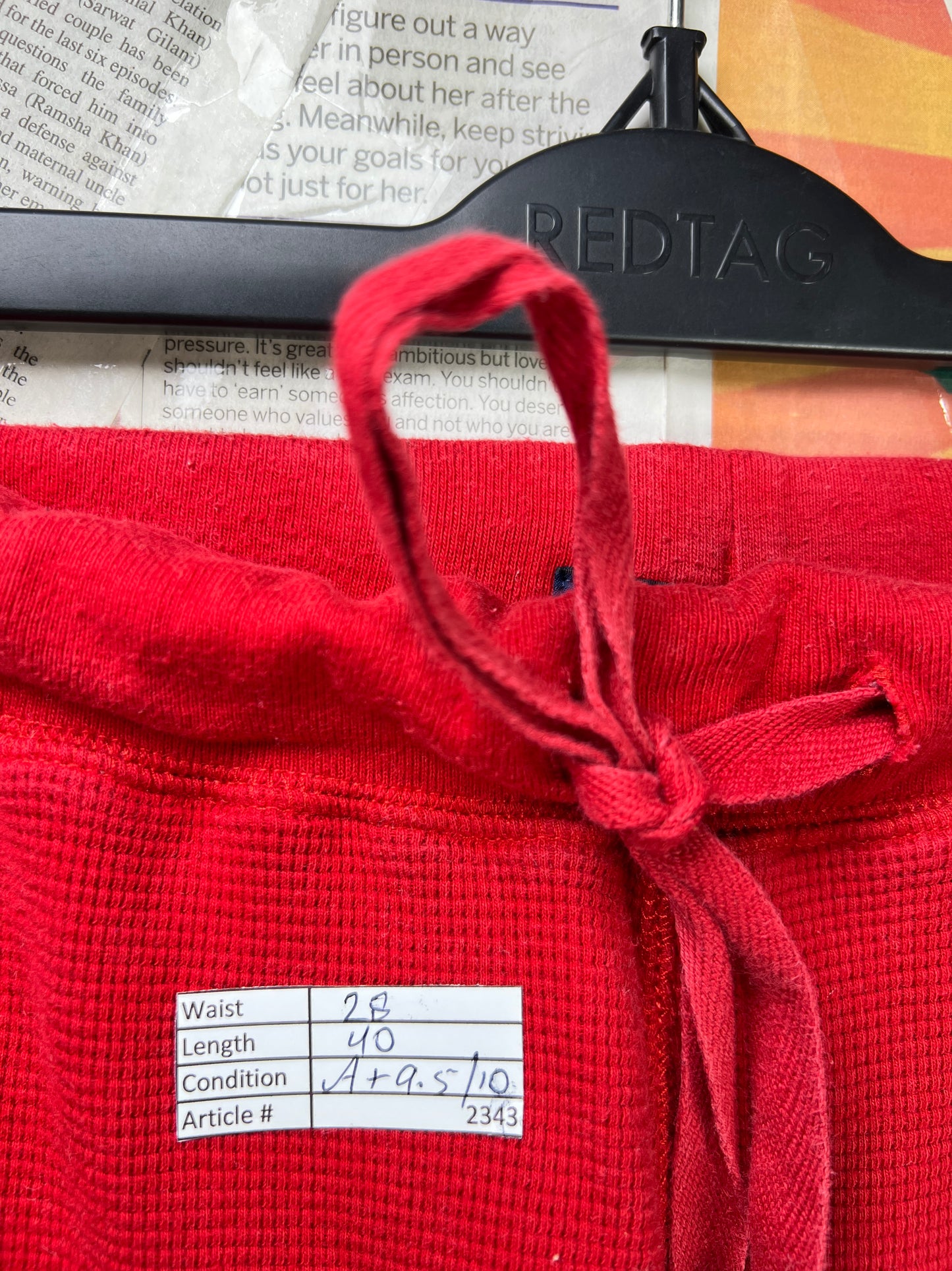 Ralph Lauren® Waist 28" | Red | Knit Trouser | Cotton | 2434