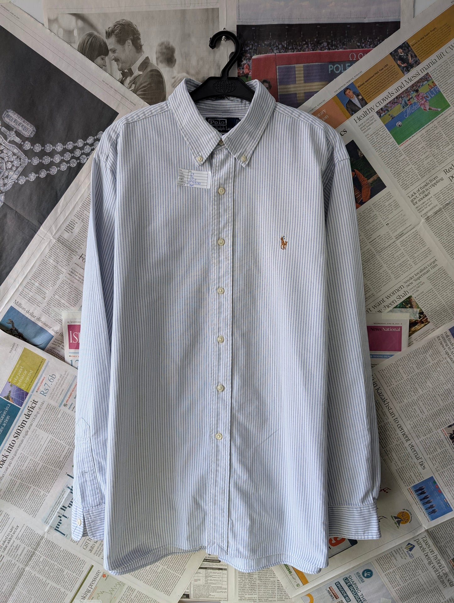 Ralph Lauren® Light Blue & White Stripes Oxford – (Chest: 27)