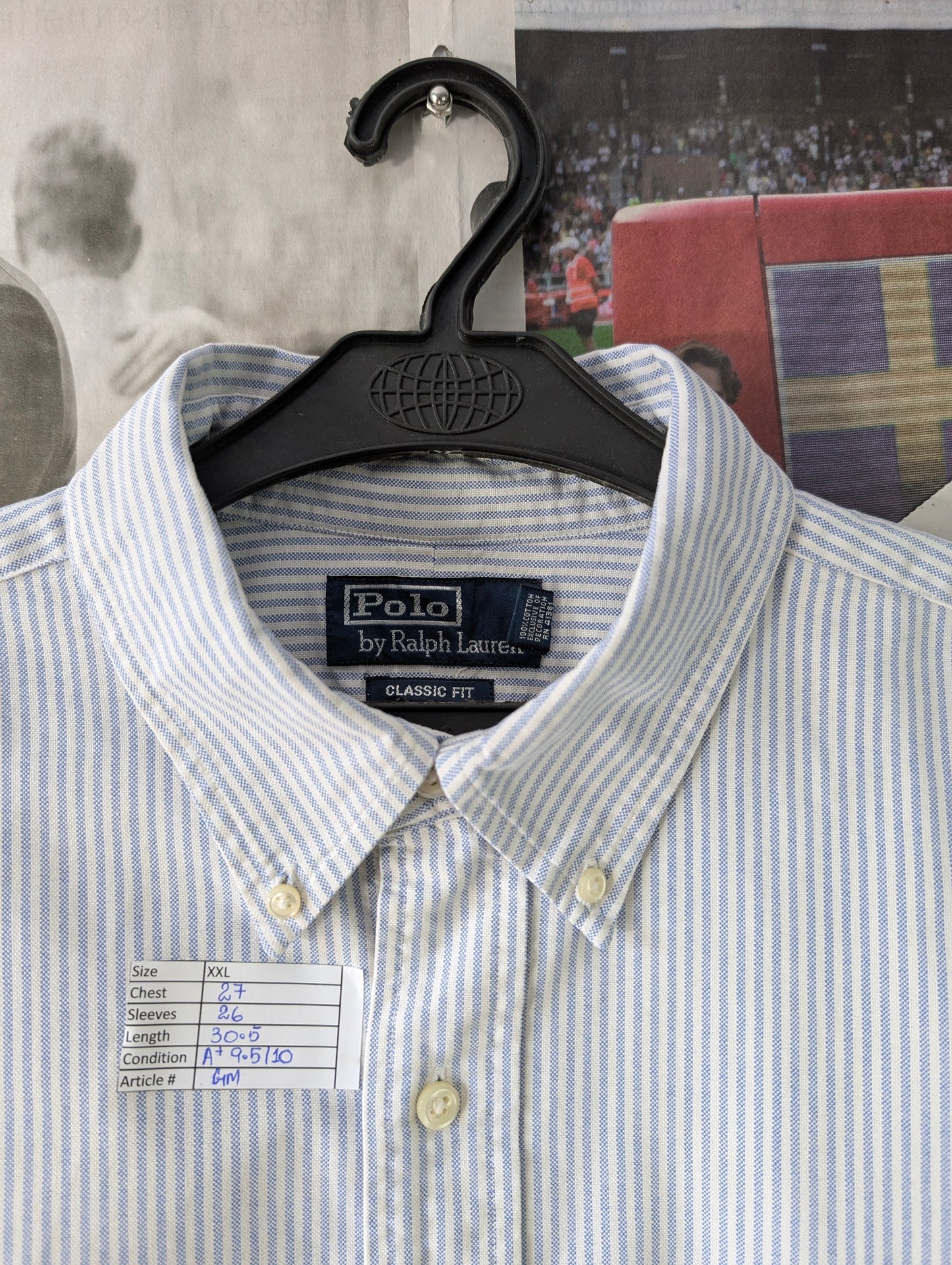 Ralph Lauren® Light Blue & White Stripes Oxford – (Chest: 27)