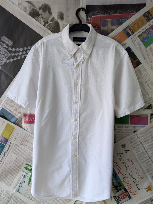 Ralph Lauren® White Seersucker Fabric – (Chest: 24.5) | 780